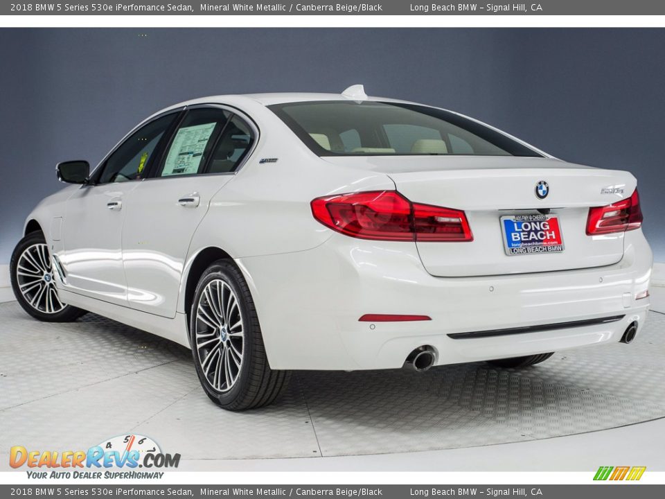 2018 BMW 5 Series 530e iPerfomance Sedan Mineral White Metallic / Canberra Beige/Black Photo #4