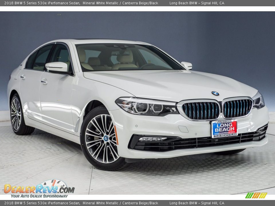 2018 BMW 5 Series 530e iPerfomance Sedan Mineral White Metallic / Canberra Beige/Black Photo #11