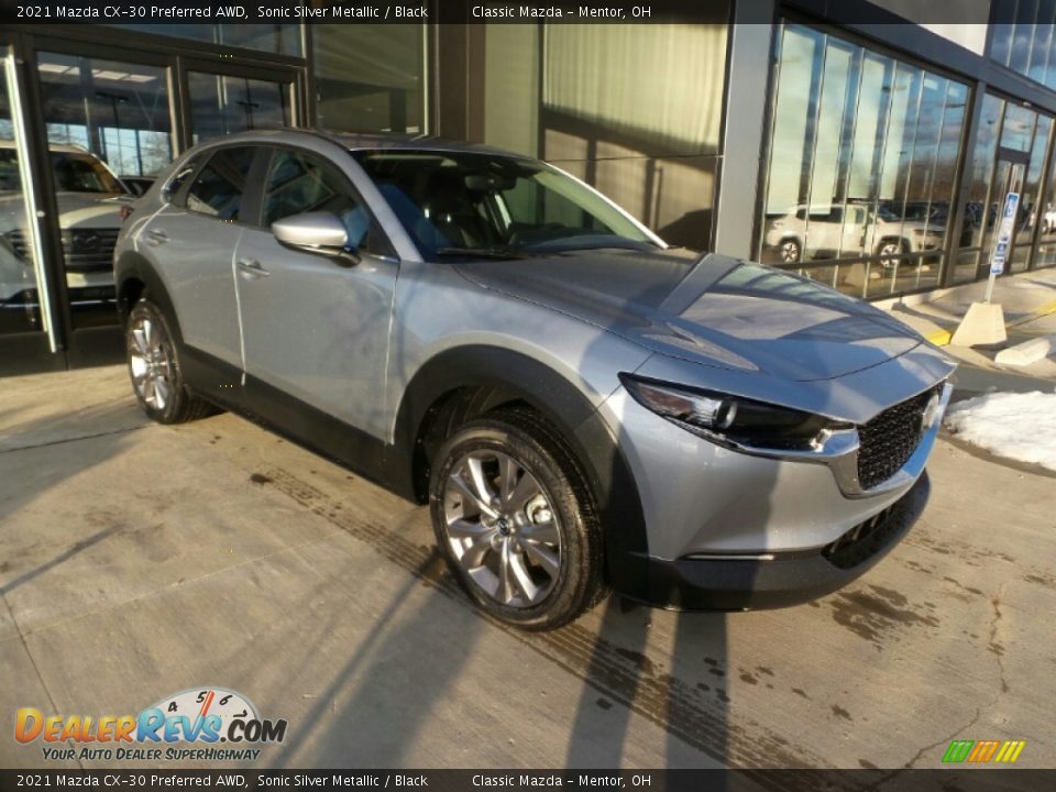 2021 Mazda CX-30 Preferred AWD Sonic Silver Metallic / Black Photo #1