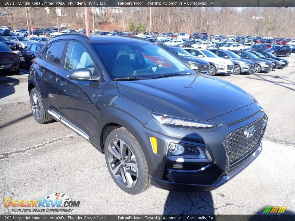 2021 Hyundai Kona Limited AWD Thunder Gray / Black Photo #3