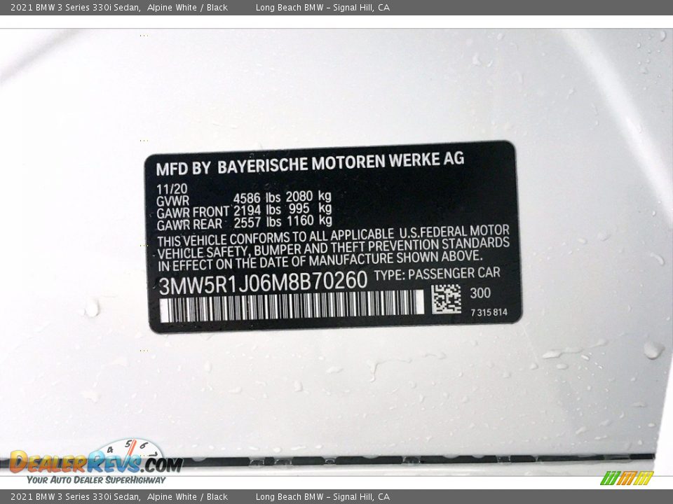 2021 BMW 3 Series 330i Sedan Alpine White / Black Photo #18