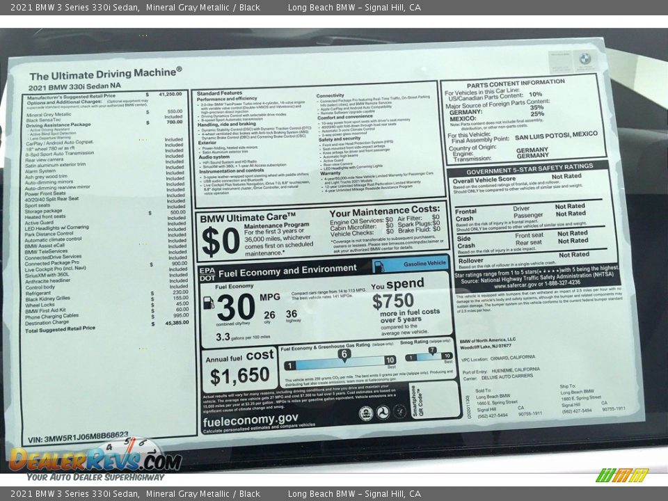 2021 BMW 3 Series 330i Sedan Mineral Gray Metallic / Black Photo #12