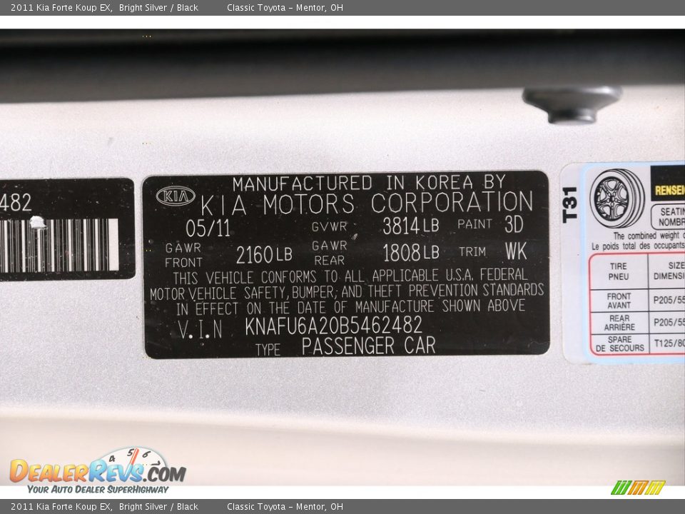 2011 Kia Forte Koup EX Bright Silver / Black Photo #20