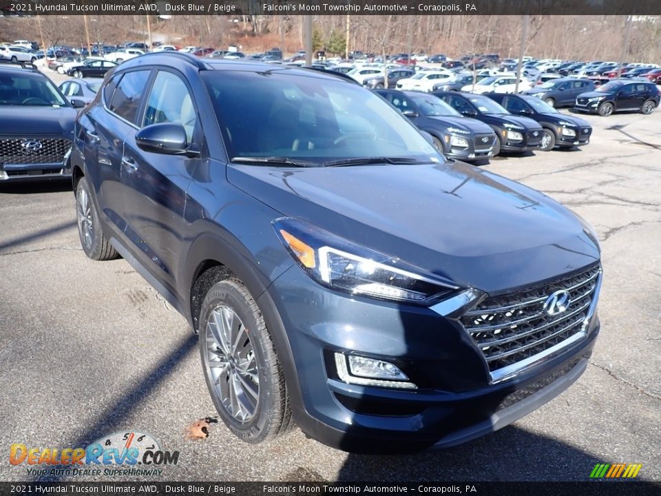 2021 Hyundai Tucson Ulitimate AWD Dusk Blue / Beige Photo #3