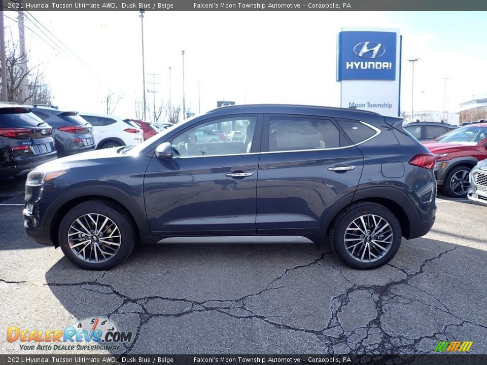 2021 Hyundai Tucson Ulitimate AWD Dusk Blue / Beige Photo #6