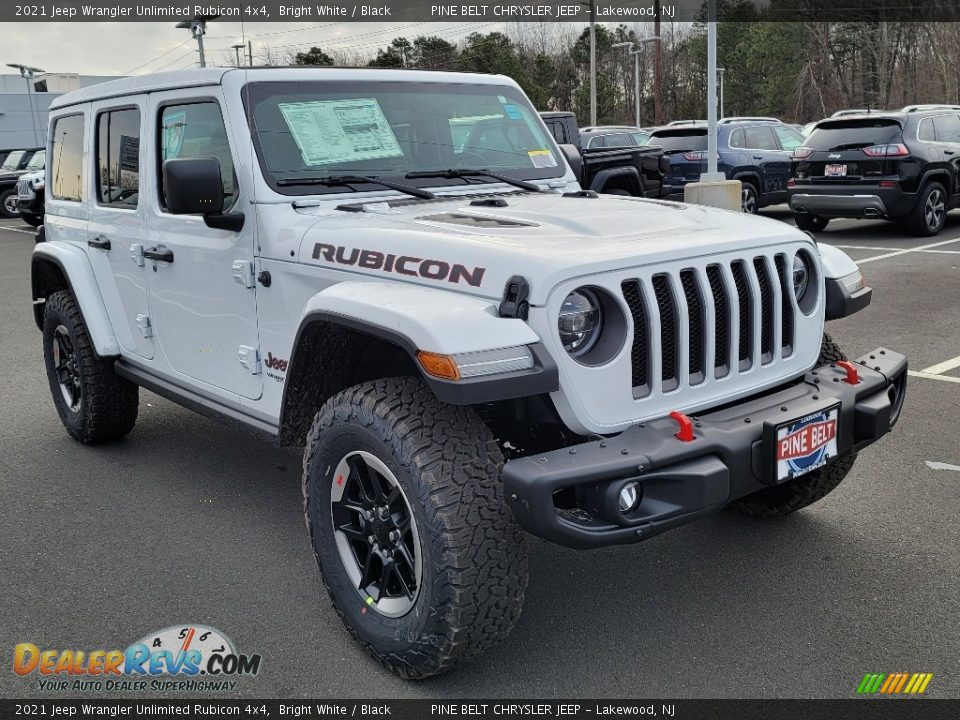 2021 Jeep Wrangler Unlimited Rubicon 4x4 Bright White / Black Photo #1