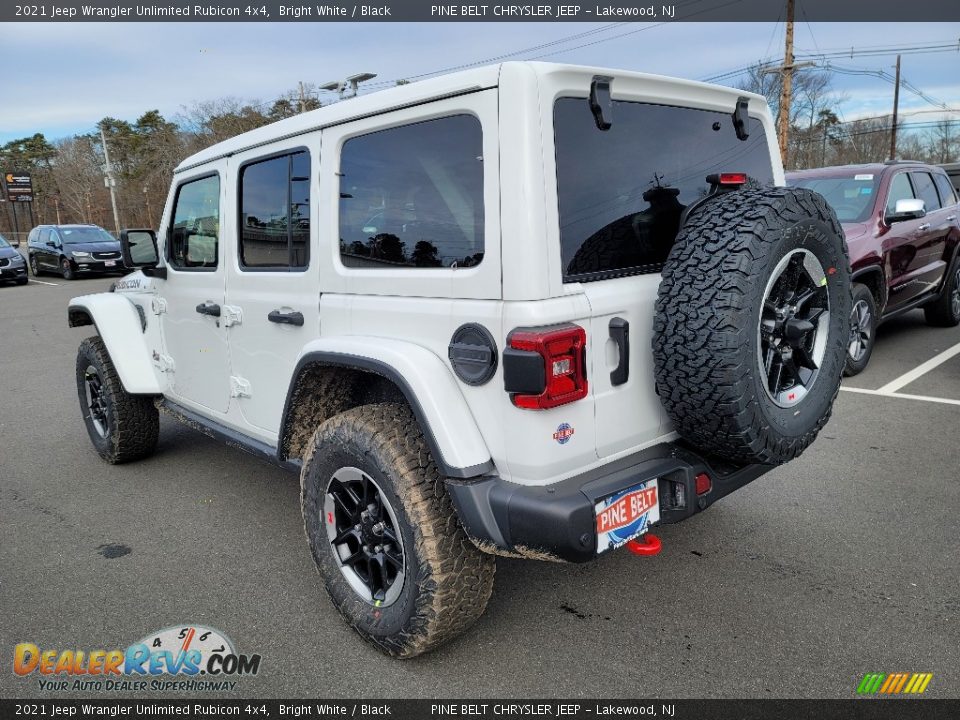 2021 Jeep Wrangler Unlimited Rubicon 4x4 Bright White / Black Photo #6