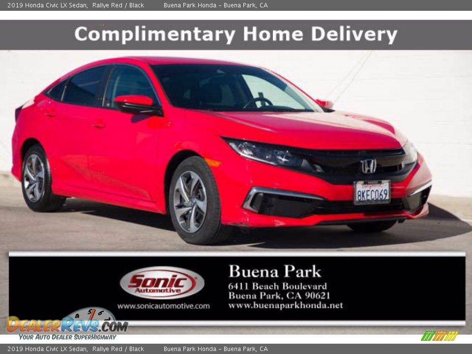 2019 Honda Civic LX Sedan Rallye Red / Black Photo #1