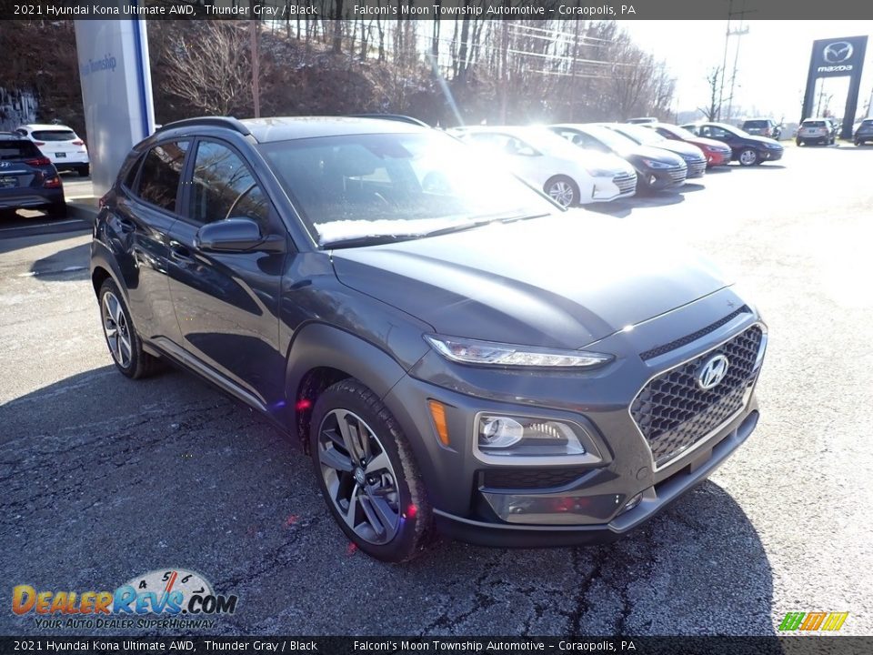 2021 Hyundai Kona Ultimate AWD Thunder Gray / Black Photo #3