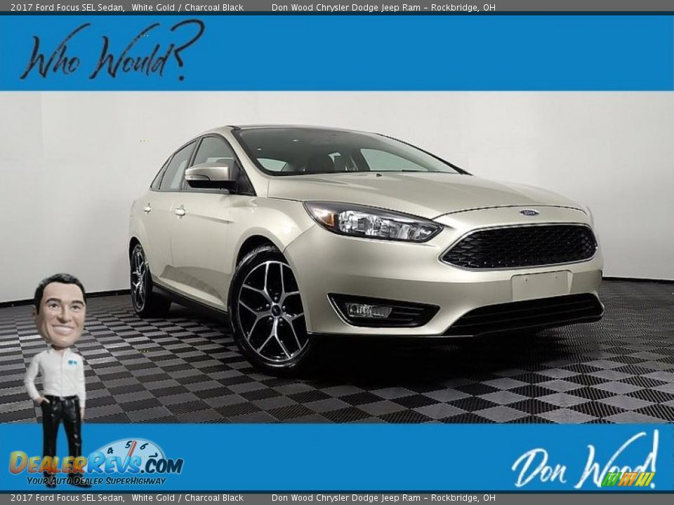 2017 Ford Focus SEL Sedan White Gold / Charcoal Black Photo #1