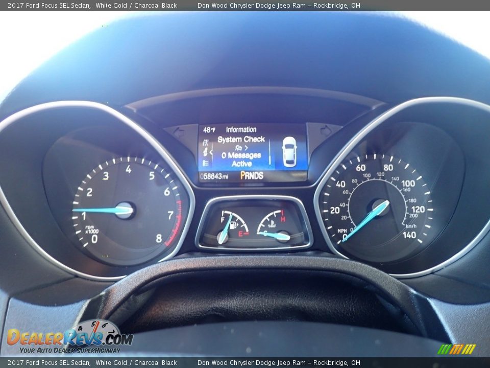 2017 Ford Focus SEL Sedan White Gold / Charcoal Black Photo #24