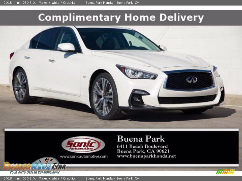 2018 Infiniti Q50 3.0t Majestic White / Graphite Photo #1