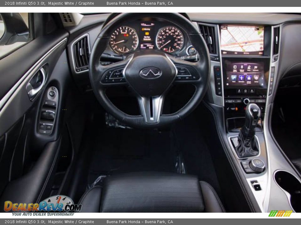 2018 Infiniti Q50 3.0t Majestic White / Graphite Photo #5