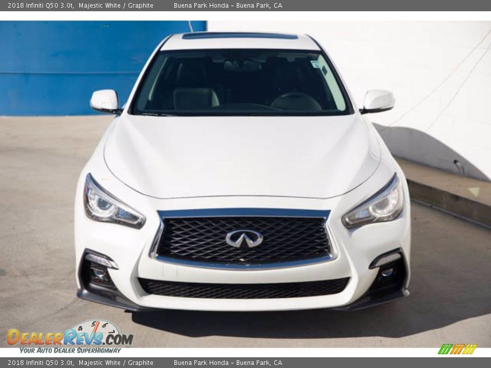 2018 Infiniti Q50 3.0t Majestic White / Graphite Photo #7