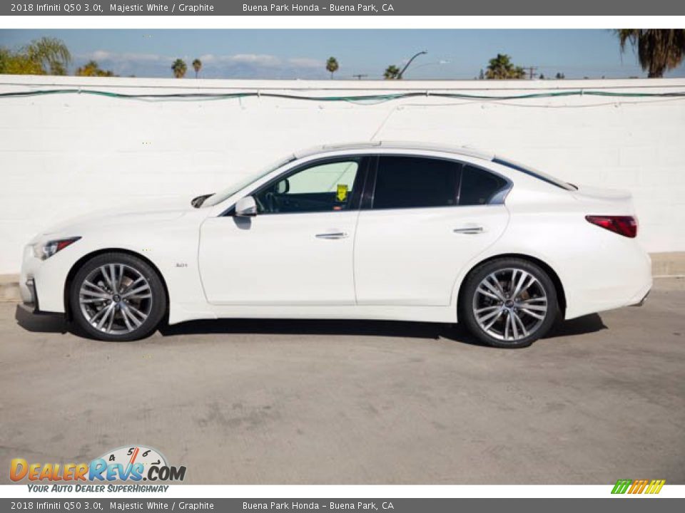 2018 Infiniti Q50 3.0t Majestic White / Graphite Photo #8