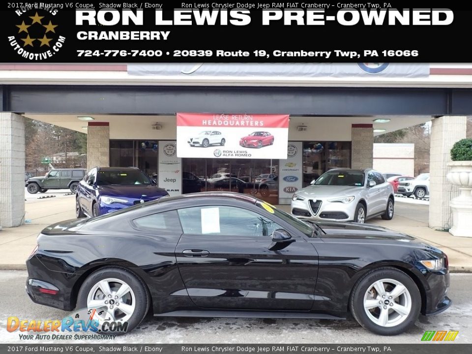 2017 Ford Mustang V6 Coupe Shadow Black / Ebony Photo #1