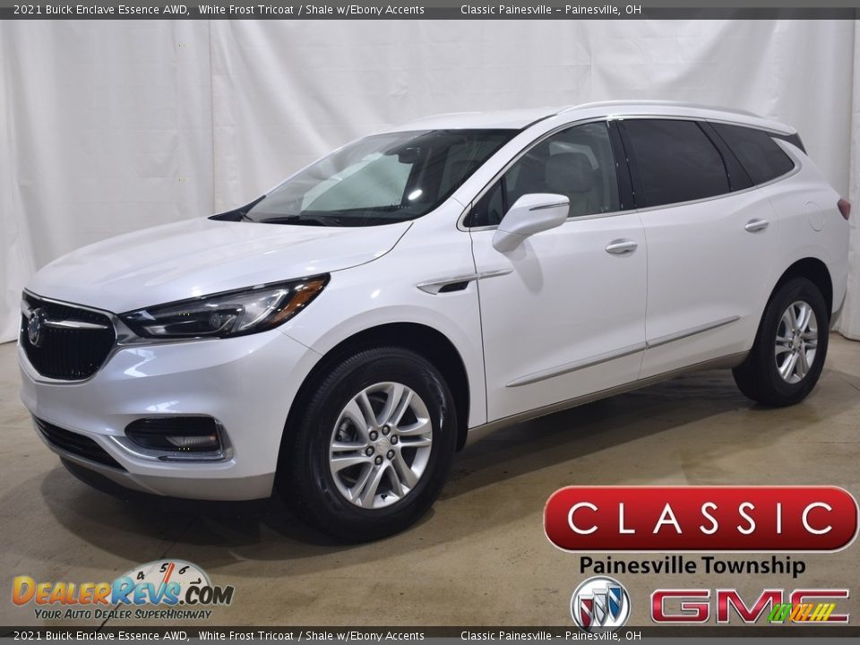 2021 Buick Enclave Essence AWD White Frost Tricoat / Shale w/Ebony Accents Photo #1