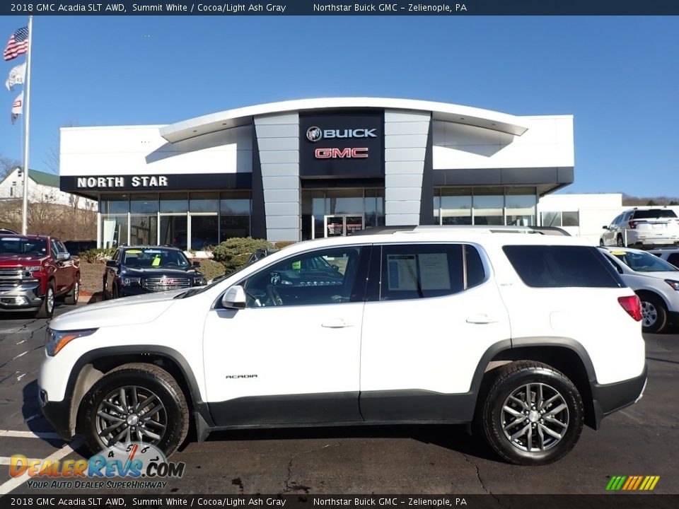 2018 GMC Acadia SLT AWD Summit White / Cocoa/Light Ash Gray Photo #1