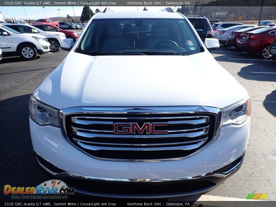 2018 GMC Acadia SLT AWD Summit White / Cocoa/Light Ash Gray Photo #3