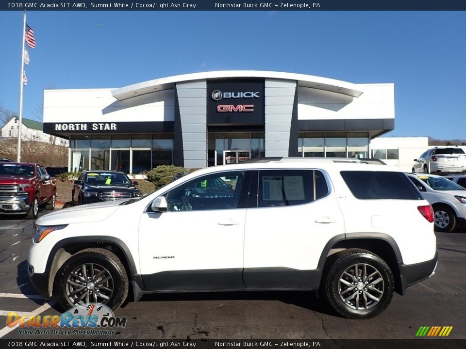 2018 GMC Acadia SLT AWD Summit White / Cocoa/Light Ash Gray Photo #13