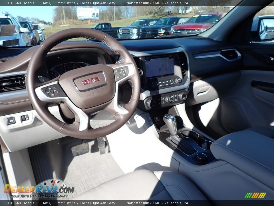 2018 GMC Acadia SLT AWD Summit White / Cocoa/Light Ash Gray Photo #19