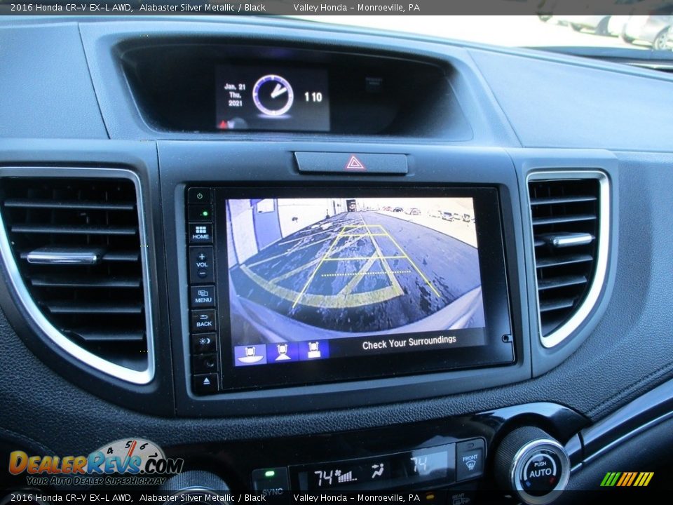2016 Honda CR-V EX-L AWD Alabaster Silver Metallic / Black Photo #16