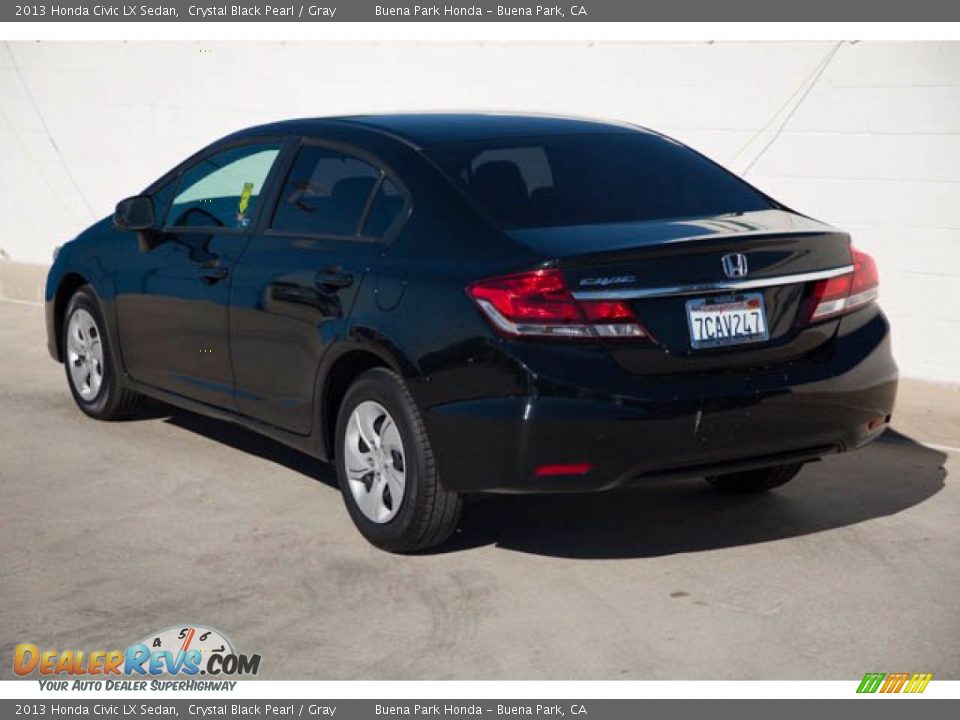 2013 Honda Civic LX Sedan Crystal Black Pearl / Gray Photo #2
