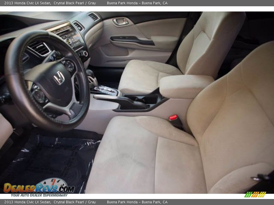 2013 Honda Civic LX Sedan Crystal Black Pearl / Gray Photo #3