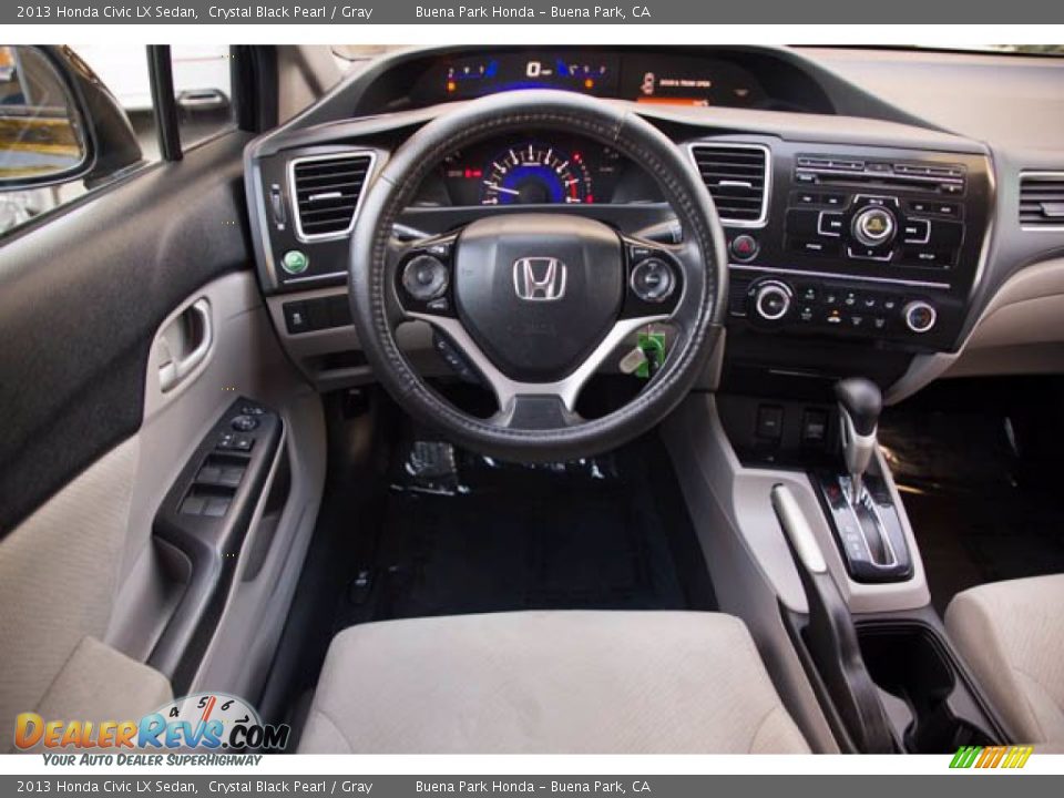 2013 Honda Civic LX Sedan Crystal Black Pearl / Gray Photo #5
