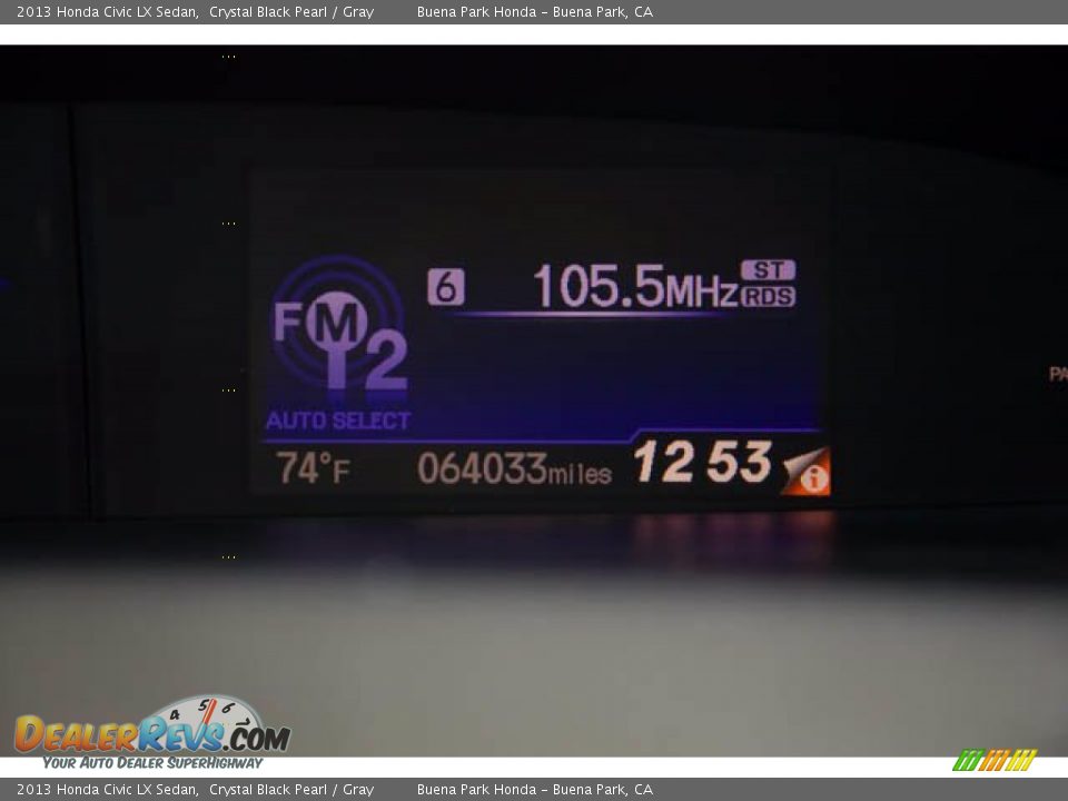 2013 Honda Civic LX Sedan Crystal Black Pearl / Gray Photo #6