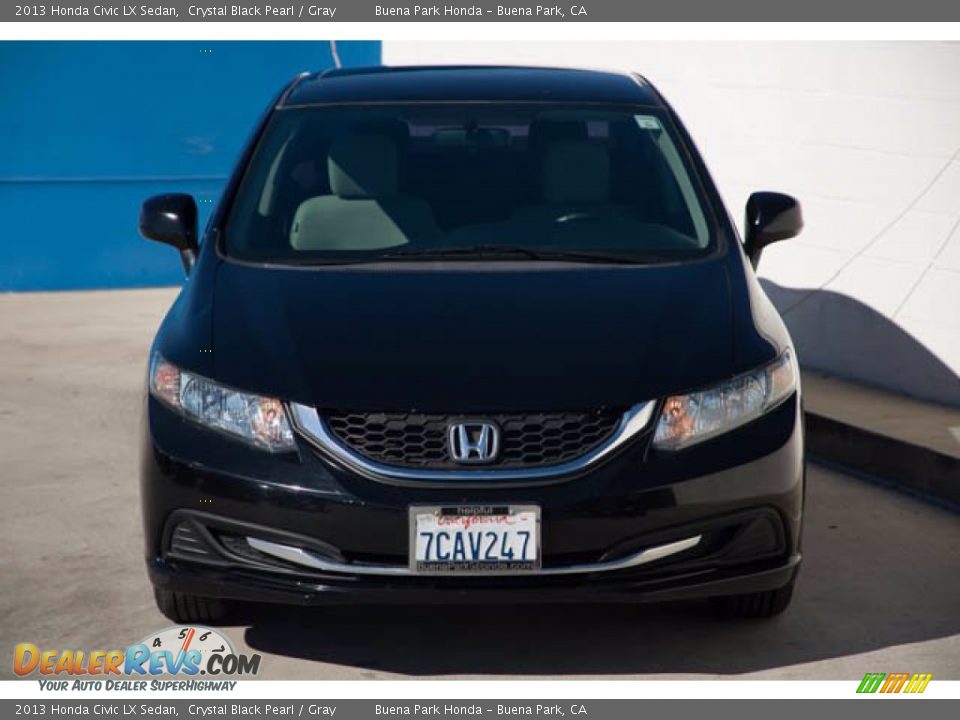 2013 Honda Civic LX Sedan Crystal Black Pearl / Gray Photo #7