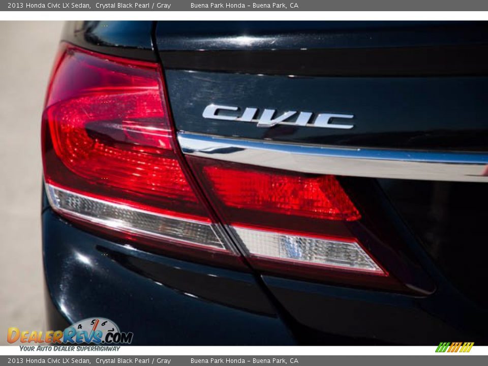 2013 Honda Civic LX Sedan Crystal Black Pearl / Gray Photo #12