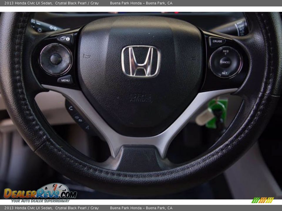 2013 Honda Civic LX Sedan Crystal Black Pearl / Gray Photo #15