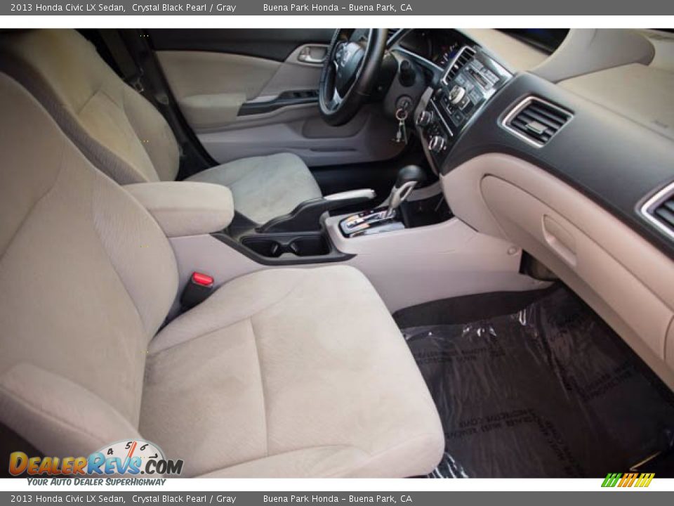 2013 Honda Civic LX Sedan Crystal Black Pearl / Gray Photo #22