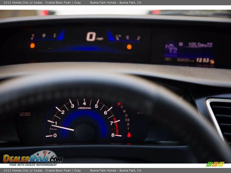 2013 Honda Civic LX Sedan Crystal Black Pearl / Gray Photo #24
