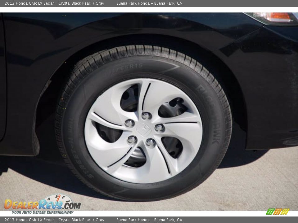 2013 Honda Civic LX Sedan Crystal Black Pearl / Gray Photo #33