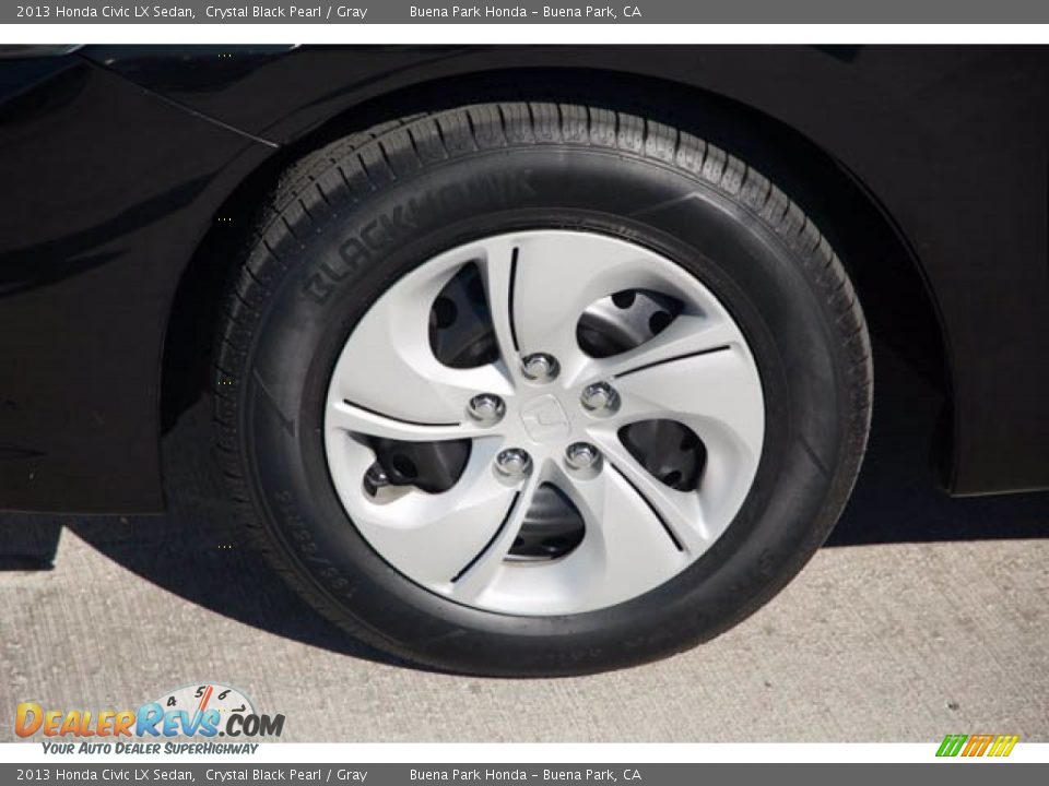 2013 Honda Civic LX Sedan Crystal Black Pearl / Gray Photo #35