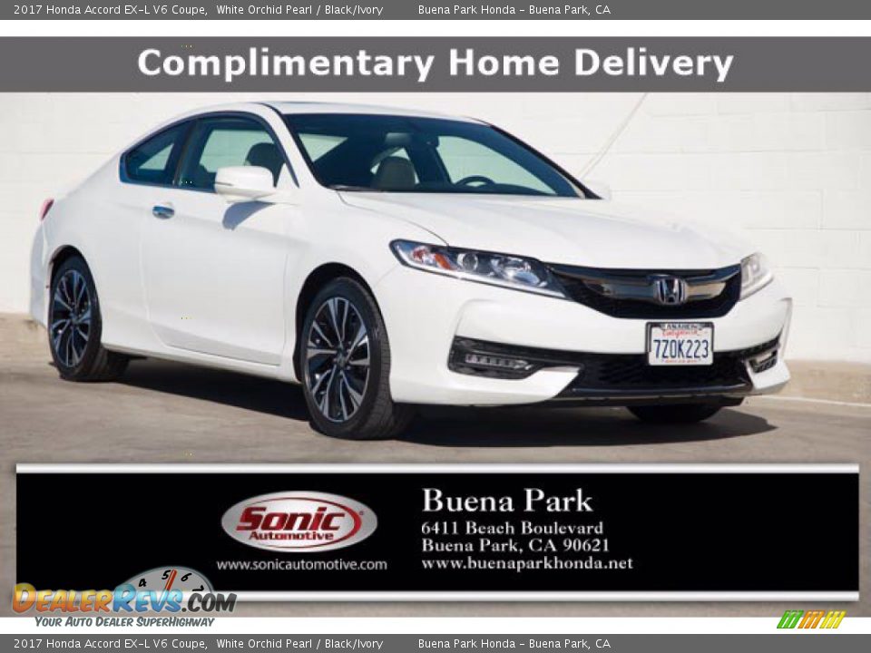 2017 Honda Accord EX-L V6 Coupe White Orchid Pearl / Black/Ivory Photo #1