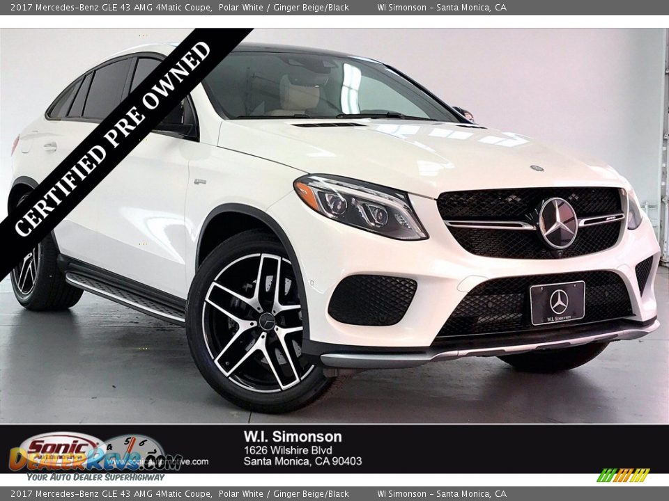 2017 Mercedes-Benz GLE 43 AMG 4Matic Coupe Polar White / Ginger Beige/Black Photo #1