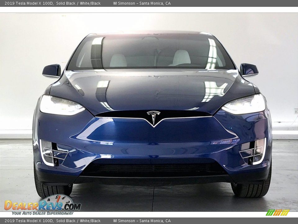 2019 Tesla Model X 100D Solid Black / White/Black Photo #2