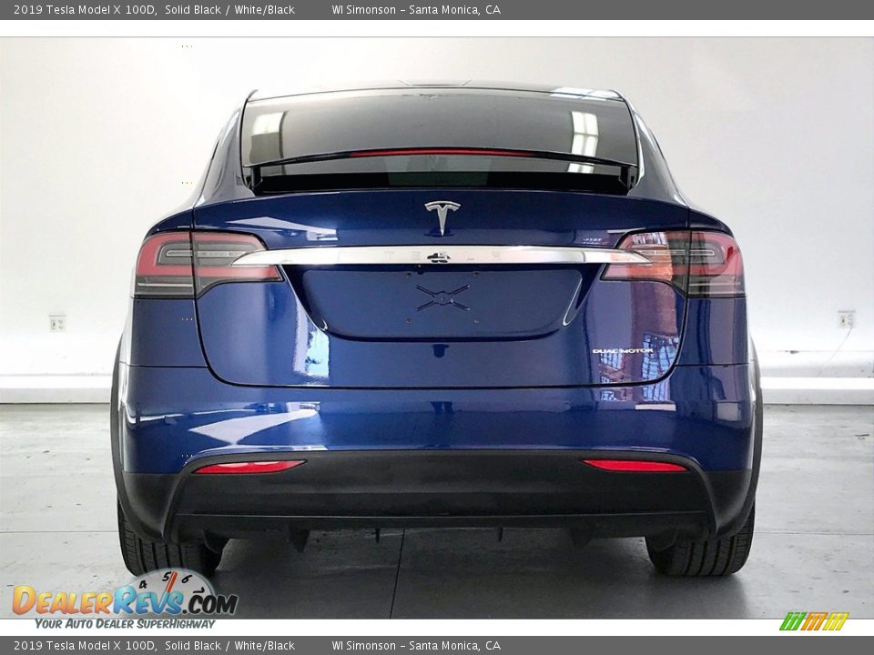 2019 Tesla Model X 100D Solid Black / White/Black Photo #3