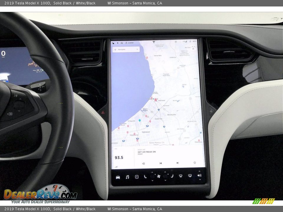 2019 Tesla Model X 100D Solid Black / White/Black Photo #5