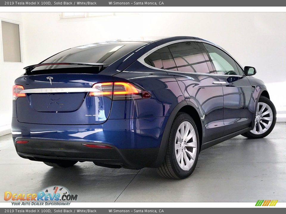 2019 Tesla Model X 100D Solid Black / White/Black Photo #13