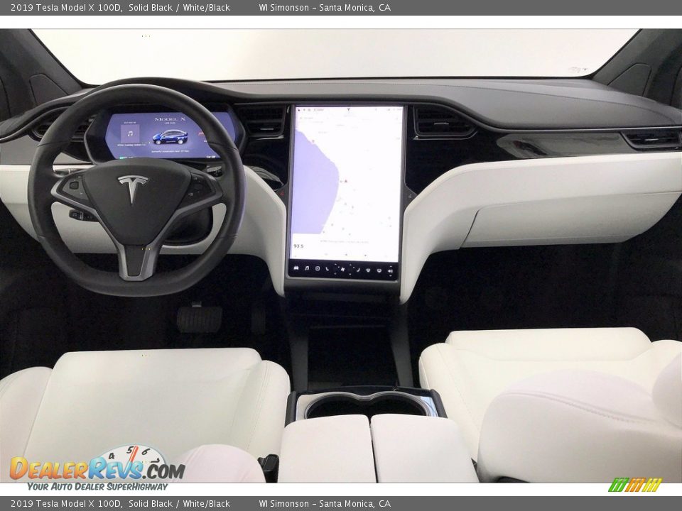 2019 Tesla Model X 100D Solid Black / White/Black Photo #15