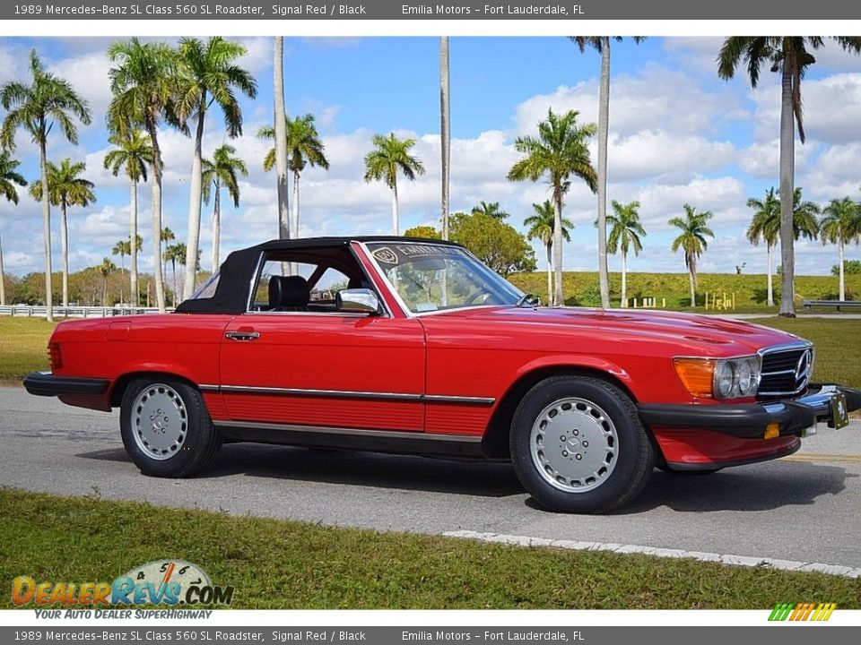 Signal Red 1989 Mercedes-Benz SL Class 560 SL Roadster Photo #2