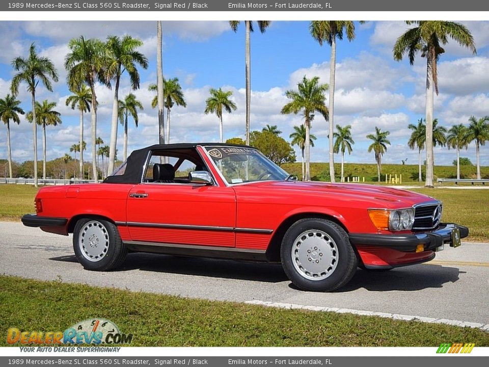 Signal Red 1989 Mercedes-Benz SL Class 560 SL Roadster Photo #3