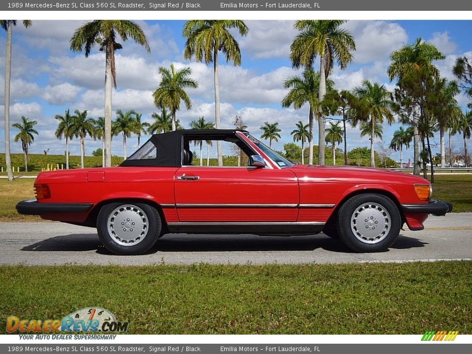 1989 Mercedes-Benz SL Class 560 SL Roadster Signal Red / Black Photo #4