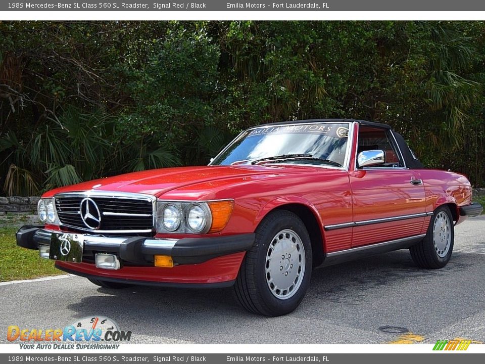 1989 Mercedes-Benz SL Class 560 SL Roadster Signal Red / Black Photo #11