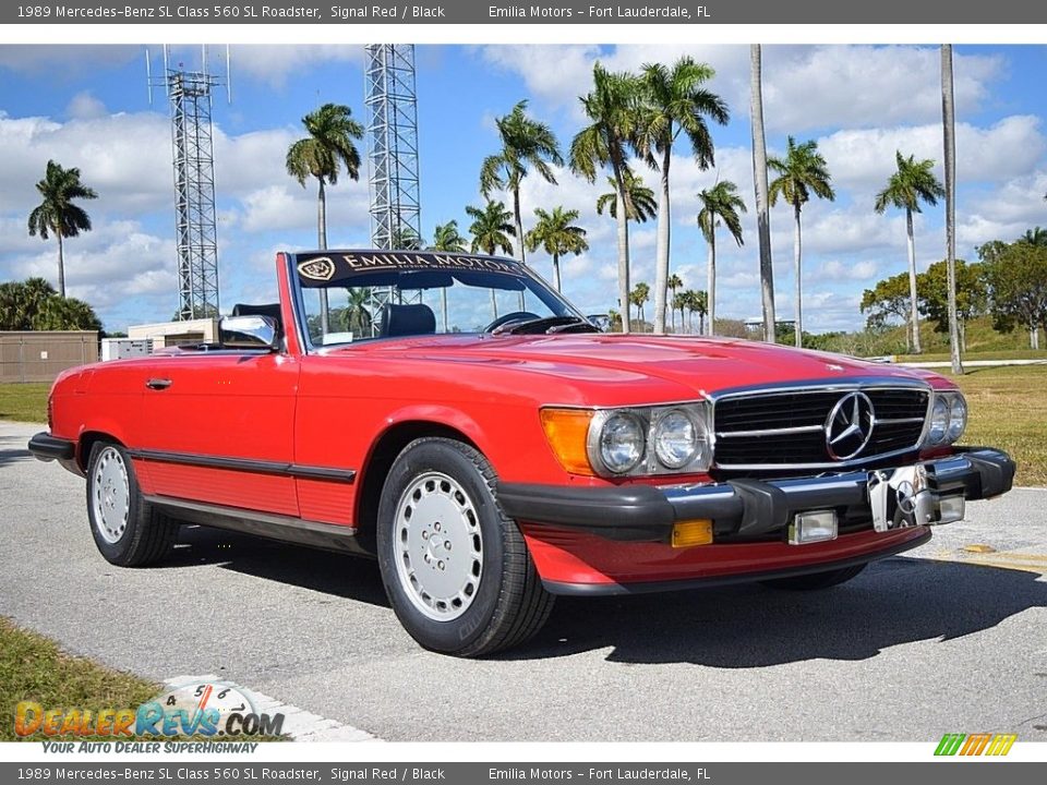 1989 Mercedes-Benz SL Class 560 SL Roadster Signal Red / Black Photo #32