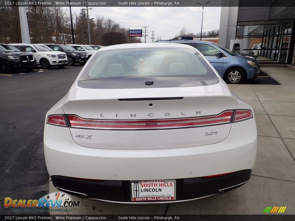 2017 Lincoln MKZ Premier White Platinum / Cappuccino Photo #4